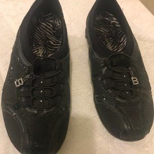 Bebe Sport Black leather and textile sneaker
